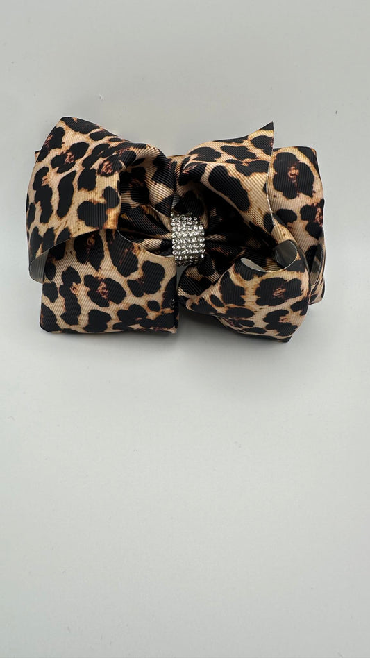 Cow Print Hair Bow