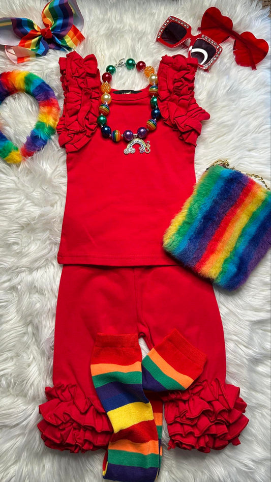 "Frill Talk" Tank and Capri Set