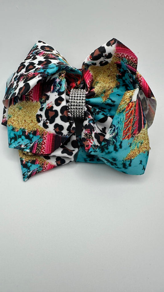 Brown Leopard Hair Bow