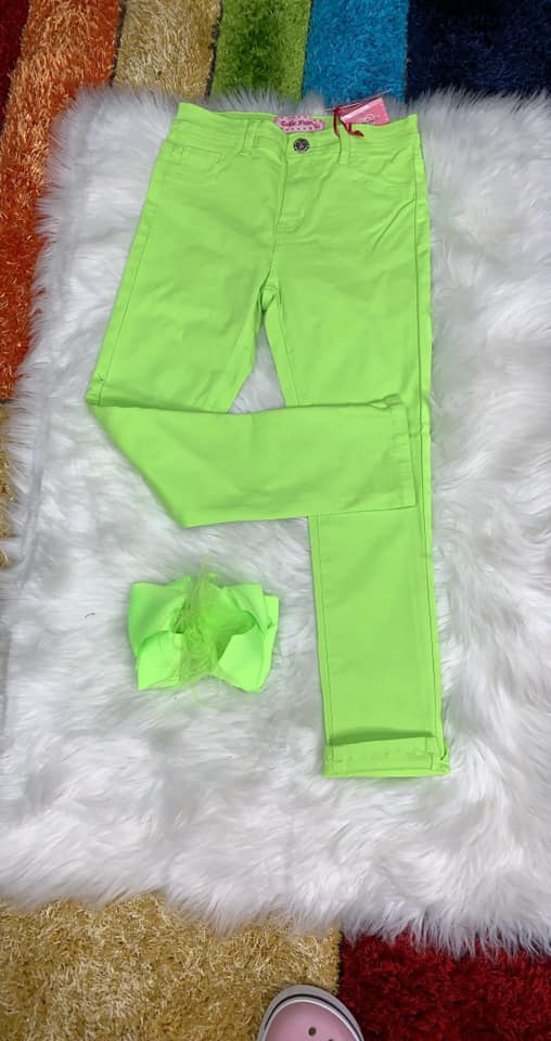 "Say it Loud" Neon Jeans - Yellow