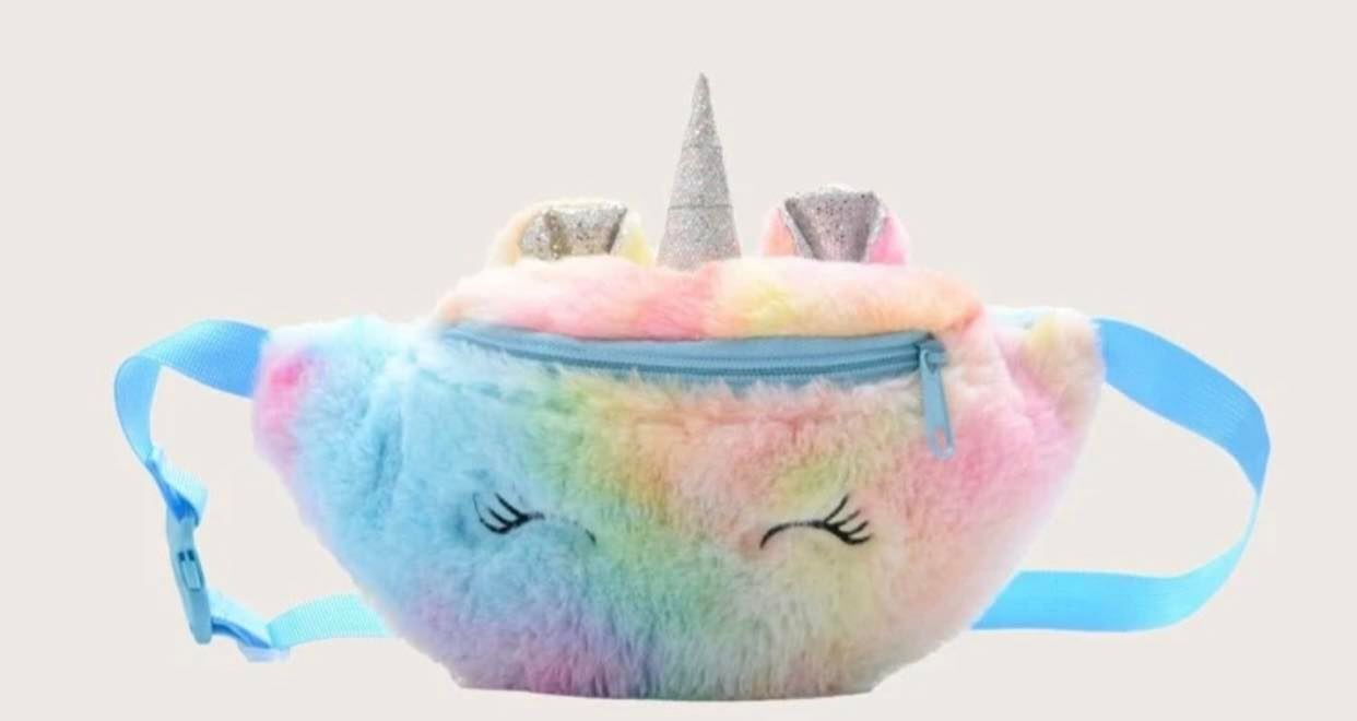 "Blushing Unicorn" Fanny Pack- Turquoise Strap