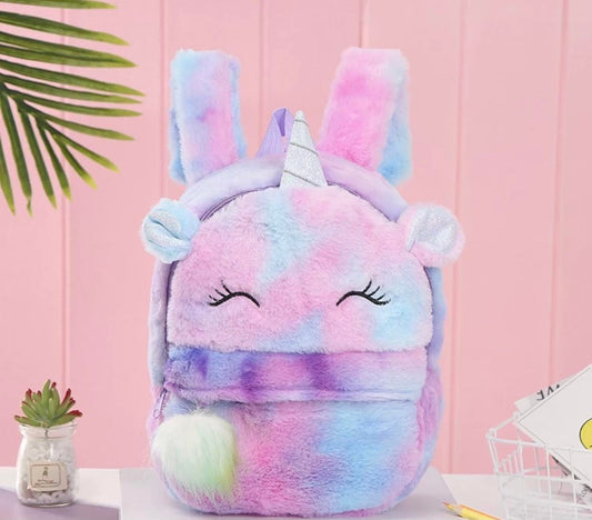 "Blushing Unicorn" Mini Backpack, Lipgloss Case, and Scrunchie Set - Pink
