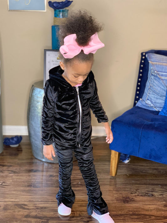 "Black Magic" Velvet Jogging Suit