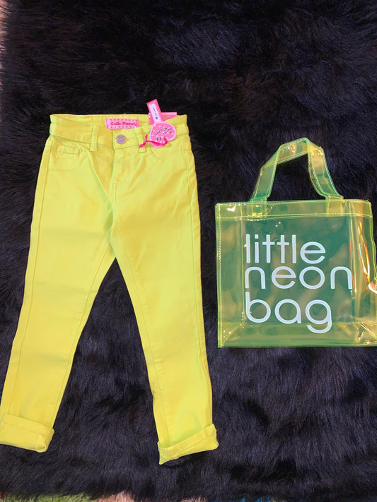 "Say it Loud" Neon Jeans - Green