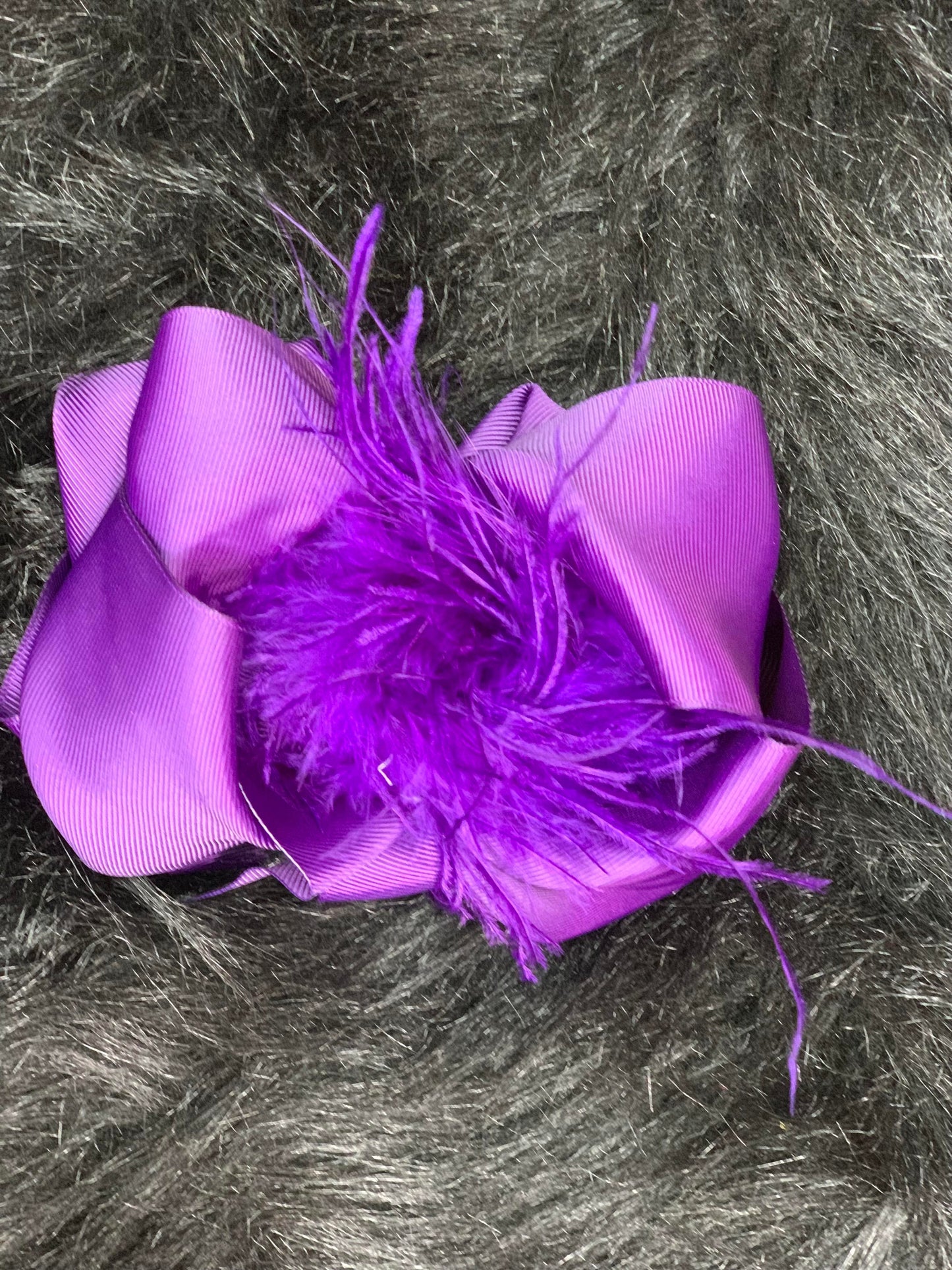 Yellow Ostrich Feather Hair Bows