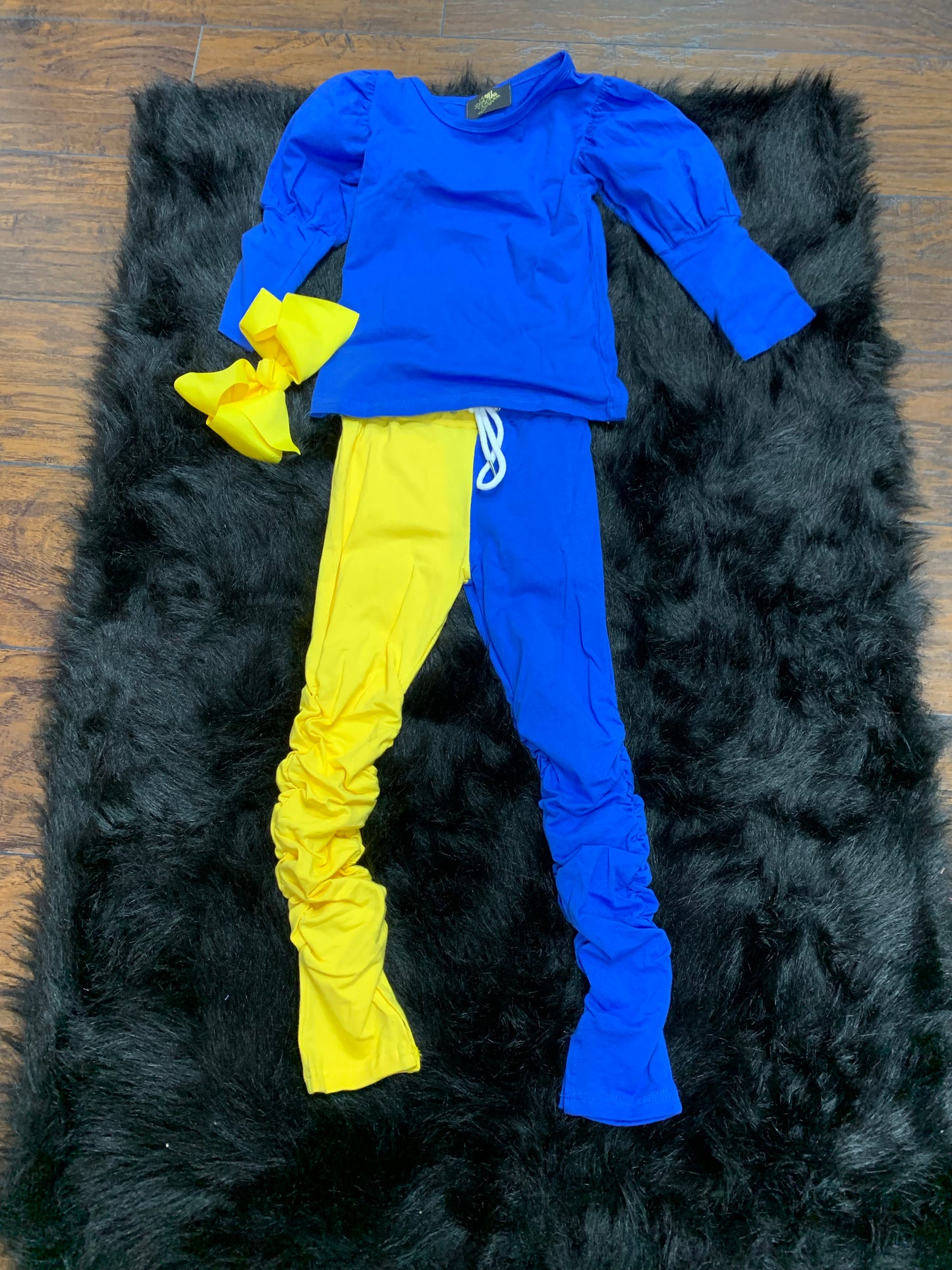 "Go Wave!" Puff Sleeve Top - Wave Blue