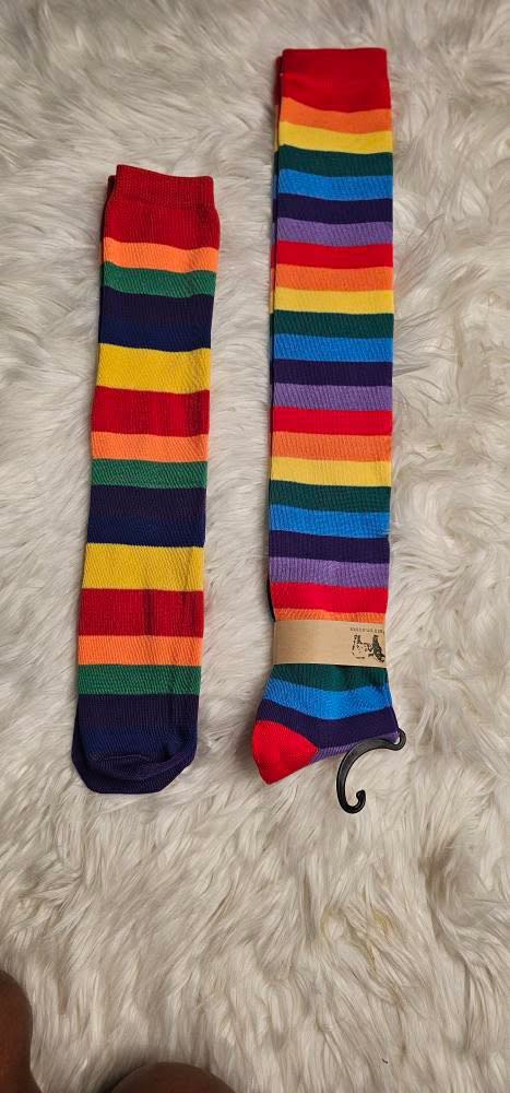 Rainbow Socks with Matching Hair Bow