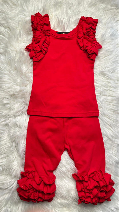 "Frill Talk" Tank and Capri Set