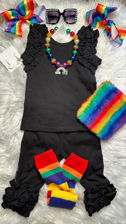 "Frill Talk" Tank and Capri Set
